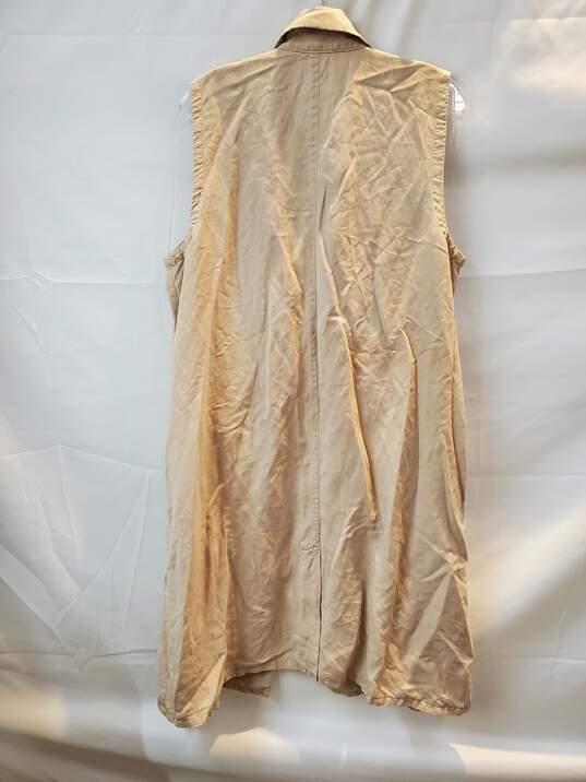 Eileen Fisher Long Sleeveless Tan Vest Women's Size L image number 3