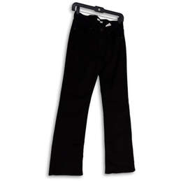 Mens Black Denim Dark Wash Pockets Stretch Straight Leg Jeans Size 27x32