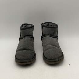 Ugg Australia Womens Mini II Gray Low Top Fur Lined Shearling Boots Size 6
