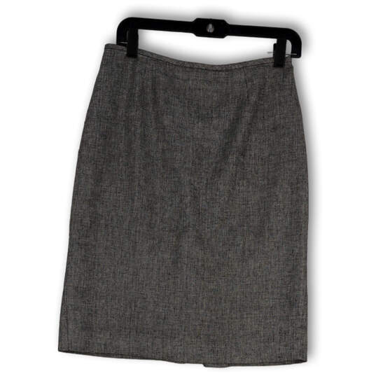 Womens Black White Back Zip Knee Length Straight & Pencil Skirt Size 2 image number 1