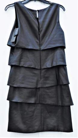 NWT Womens Black Multi Tiered Faux Leather Dress SZ 8 alternative image