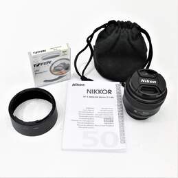 Nikon AF-S Nikkor 50mm 1:1.8 G Camera Lens W/ Tiffen Filters & Manual