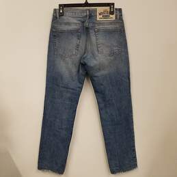 Womens Blue Cotton Stretch Medium Wash Coin Pocket Denim Straight Jeans Sz 32 alternative image