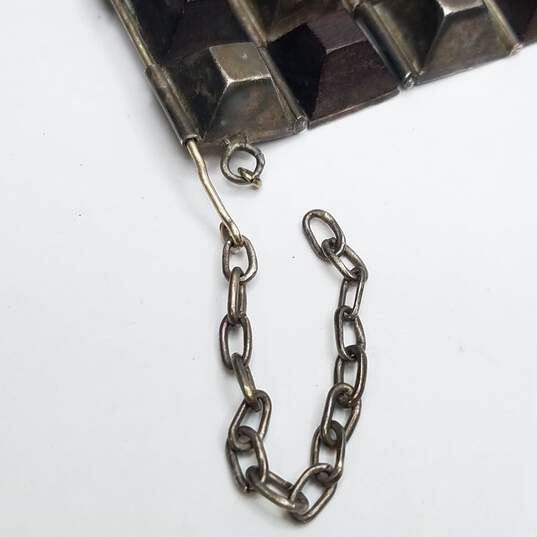 William Spratling Vntg 925 Rosewood Pyramid 7.5" Bracelet Circa 1940 Dmge 92.5g image number 3