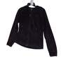 Womens Black Long Sleeve Spread Collar Logo Full Zip Jacket Size M image number 5