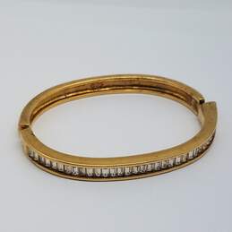 Swarovski Gold Tone Crystal Bracelet Setting Hinge 6 1/2 Inch Bracelet 28.5g