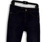 Womens Blue Denim Pockets Dark Wash Regular Fit Skinny Leg Jeans Size 27 image number 3