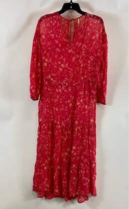 Free People Women's Raspberry Floral Maxi Dress- XS