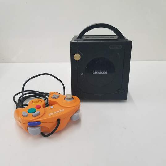 Nintendo GameCube Black Console w Orange GameCube Controller P & R ONLY image number 1