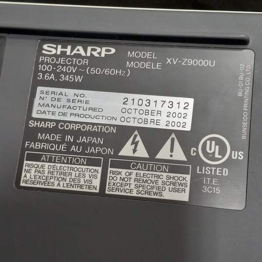 Sharp Vision Projector XV-Z9000U with Controller & Manual image number 8