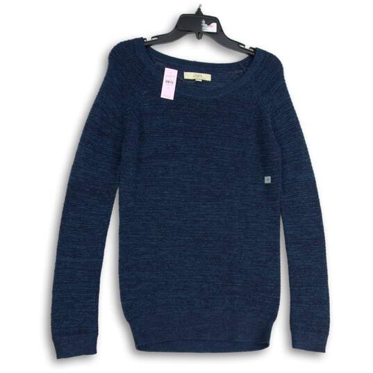 NWT Ann Taylor LOFT Womens Blue Long Sleeve Pullover Tunic Sweater Size Medium image number 1
