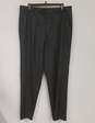 Mens Gray Wool Pinstripe Flat Front Straight Leg Formal Dress Pants Size 36 image number 2