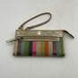 Coach Womens Multicolor Striped Sequin Wristlet Wallet With Matching Coin Purse image number 1