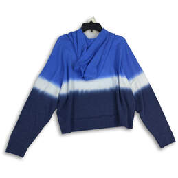 NWT Womens Blue Tie Dye Long Sleeve Regular Fit Pullover Hoodie Size XL alternative image