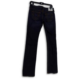 Womens Blue Denim Dark Wash Pockets Stretch Straight Leg Jeans Size 27 alternative image