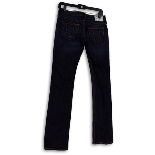 Womens Blue Denim Dark Wash Pockets Stretch Straight Leg Jeans Size 27 image number 2