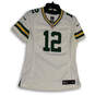 Mens White Green Bay Packers Aaron Rodgers #12 Jersey Size Medium image number 1
