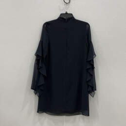 NWT Womens Black Keyhole Neck Long Bell Sleeve Back Zip Shift Dress Size 4 alternative image