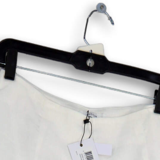 NWT Womens White Flat Front Elastic Waist Pull-On Sweat Shorts Size 10 image number 4