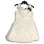 NWT Adrianna Papell Womens White Floral Lace Embroidered Mini Dress Size 12 image number 1