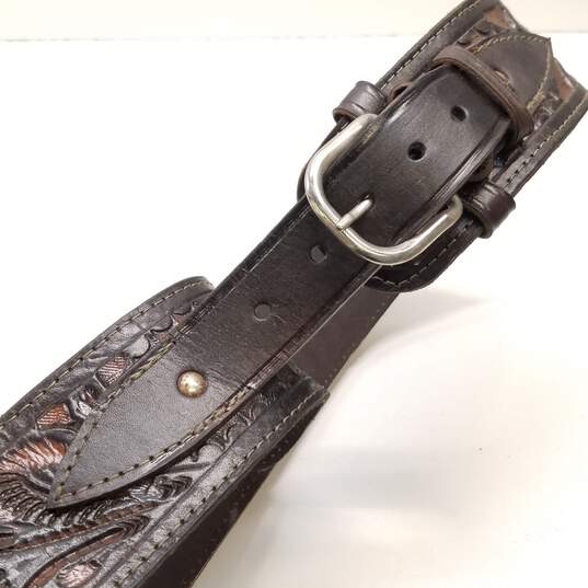 Unbranded Western Leather Cartridge Holster Belt Size 44 image number 4