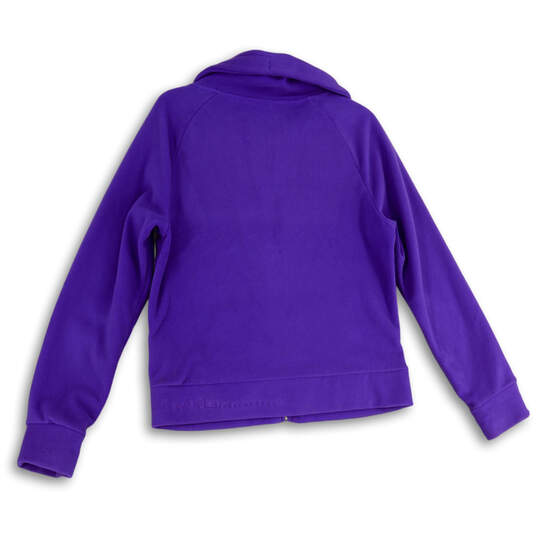 Womens Purple Fleece Long Sleeve Thumb Hole Full-Zip Jacket Size Large image number 2