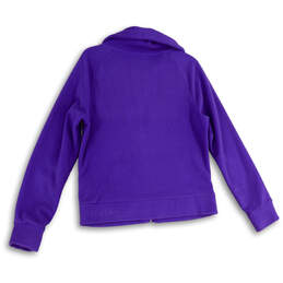 Womens Purple Fleece Long Sleeve Thumb Hole Full-Zip Jacket Size Large alternative image
