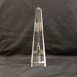 Tiffany & Co. Crystal Obelisk Made in Italy 8.5 In Tall Art Glass