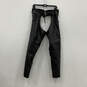 Womens Black Leather Adjustable Waist Belt Riding Chaps Pants Size Medium image number 1