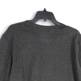 NWT Mens Gray Heather Henley Neck Long Sleeve Pullover T-Shirt Size XL
