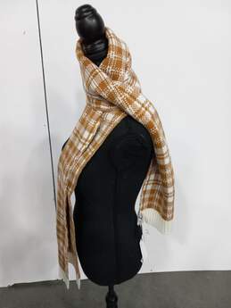 Timberland women's Brown/White Plaid Knit Scarf NWT alternative image