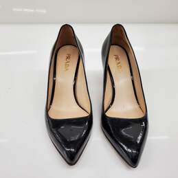 Prada Women's Classic Black Patent Leather Pointed Toe Heels Size 6 w/COA