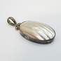Sterling Silver MOP Ridged Dome Shape Oval Pendant 11.4g image number 1