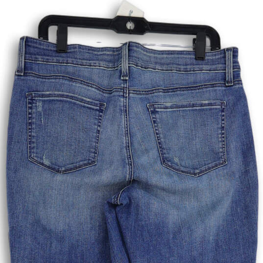 Womens Blue Denim Medium Wash Distressed Straight Jeans Size 12 image number 4