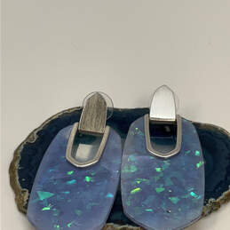 Designer Kenra Scott Silver-Tone Kailyn Iridescent Lilac Drop Earrings
