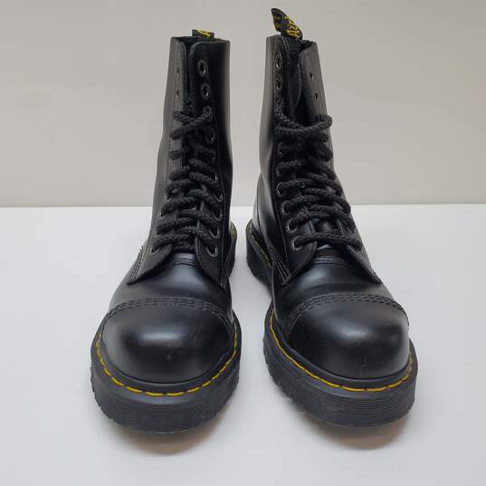 DR MARTENS Air Wair 10966 Steel Toe Black Leather Boots M5/ W6 image number 2