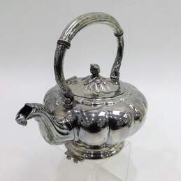 VNTG Community Silver Plate Footed Teapot Coffee Pot Melon Accent Art Nouveau alternative image