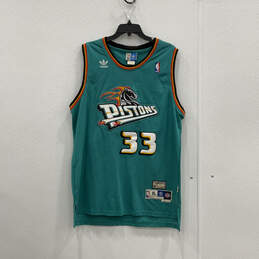 Mens Teal NBA Detroit Pistons Grant Hill #33 Basketball Jersey Size XL