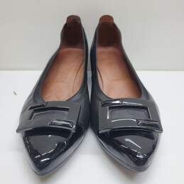 Hispanitas Point Toe Low Block Heels Black Leather/Patent 37.5 US 7 alternative image