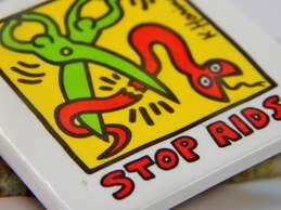 Keith Haring Stop AIDS Snake and Scissors Square Pin 6.0g alternative image