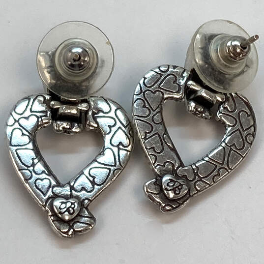 Designer Brighton Womens Two Tone Callie Heart Shape Drop Earrings image number 4