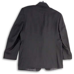 Mens Black Long Sleeve Pockets Notch Lapel Three Button Blazer Size 44R alternative image
