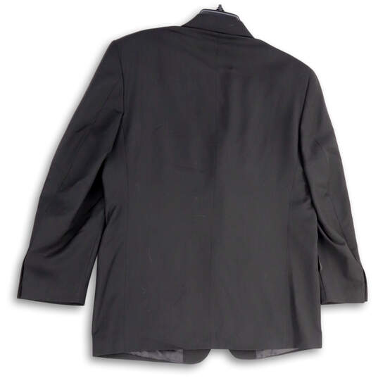 Mens Black Long Sleeve Pockets Notch Lapel Three Button Blazer Size 44R image number 2