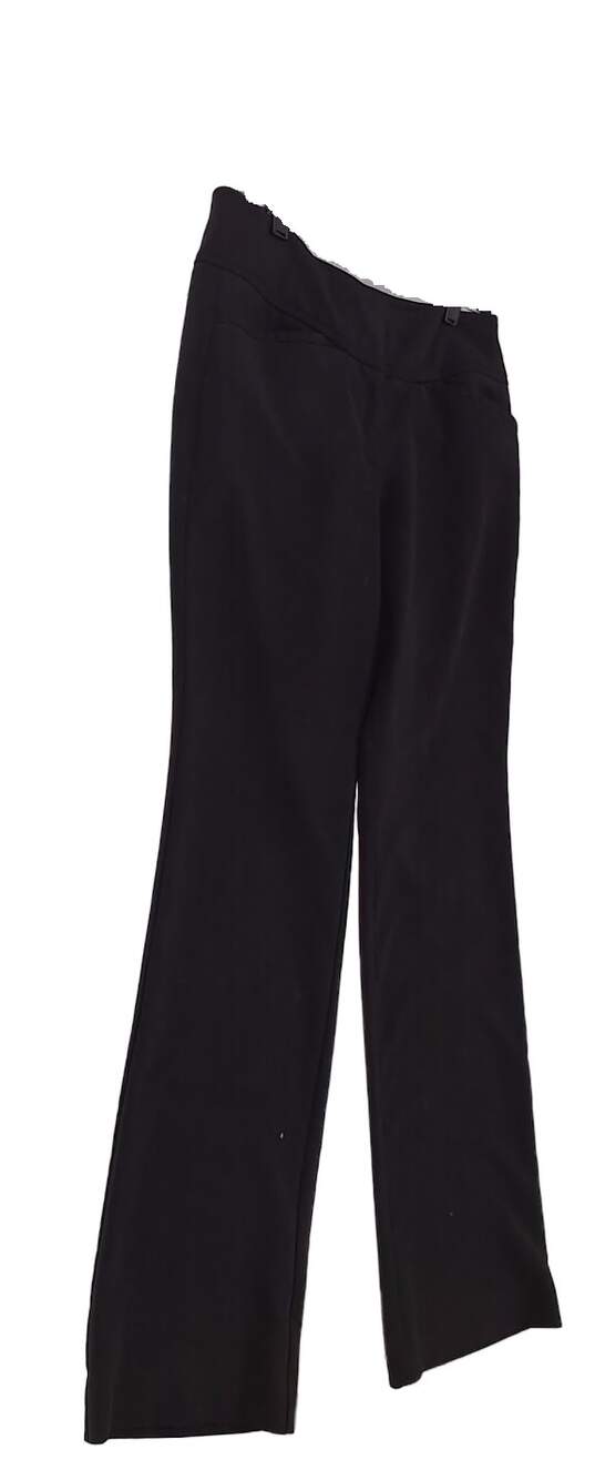 Womens Black Pockets Flat Front Straight Leg Dress Pants Size 8 image number 3
