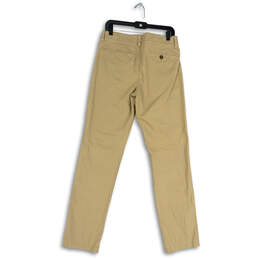 Mens Beige Flat Front Slash Pocket Straight Leg Chino Pants Size 30/34 alternative image