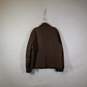 Mens Leather Collared Long Sleeve Full-Zip Motorcycle Jacket Size X image number 2