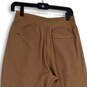 Womens Brown Pleated Flat Front Waist Tie Paperbag Pants Size 8/P image number 4