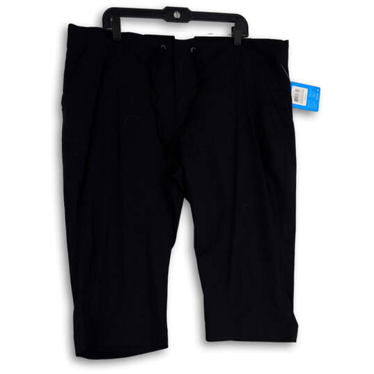 NWT Womens Black Active Fit Slash Pocket Drawstring Capri Pants Size 20W image number 1