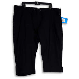 NWT Womens Black Active Fit Slash Pocket Drawstring Capri Pants Size 20W