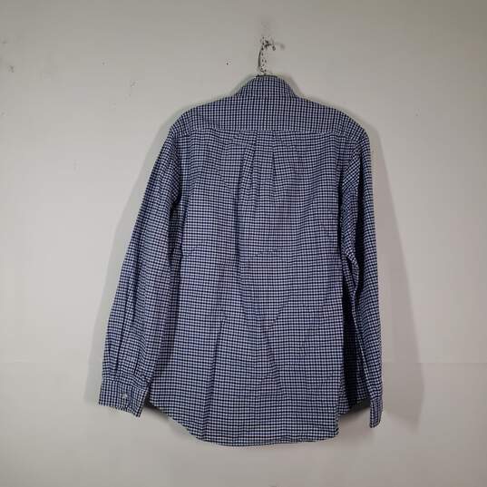 Mens Gingham Regular Fit Long Sleeve Collared Button-Up Shirt Size Large image number 2
